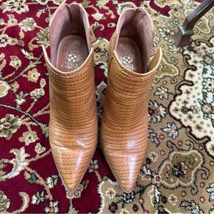 Vince Camuto Tan Croc-Embossed Women's Ankle Boots